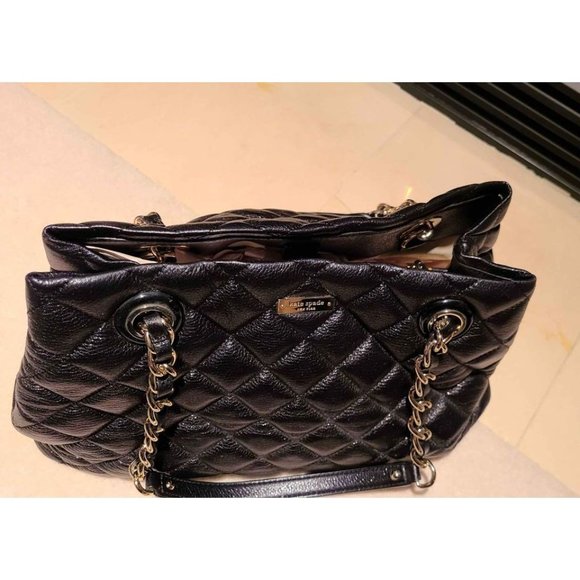 Like NEW Kate Spade New York Black Maryanne Quilted Tote Purse Satchel - Picture 7 of 9